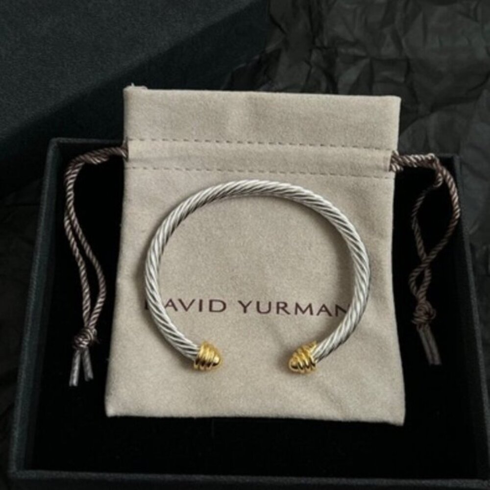 David Yurman Silver and Gold Cable Bracelet